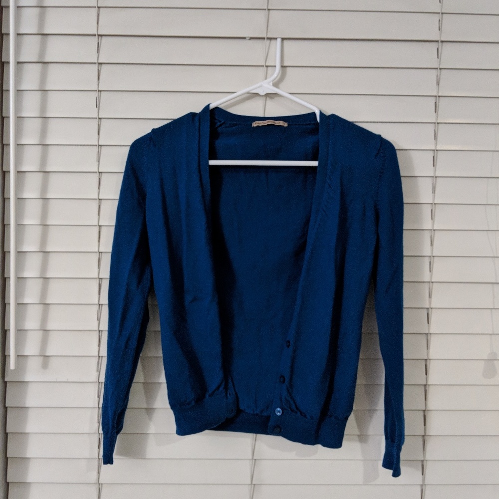 Extra Fine Marinowool Cardigan in green blue - XS
